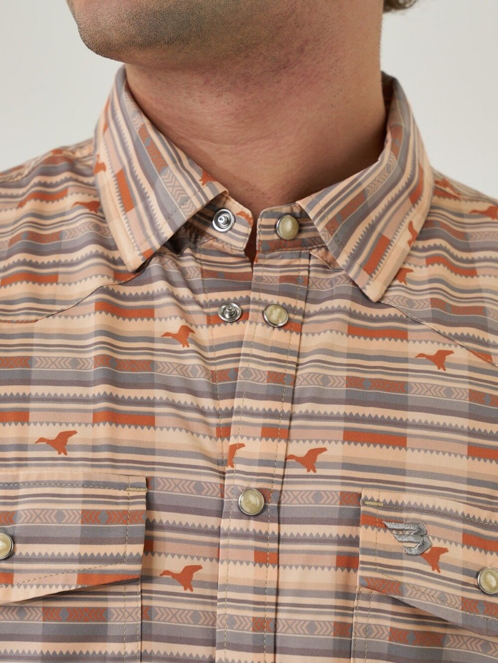 2XL Burlebo Performance Western Pearl Snap Shirt Duck Hunter Country Cowboy Trav